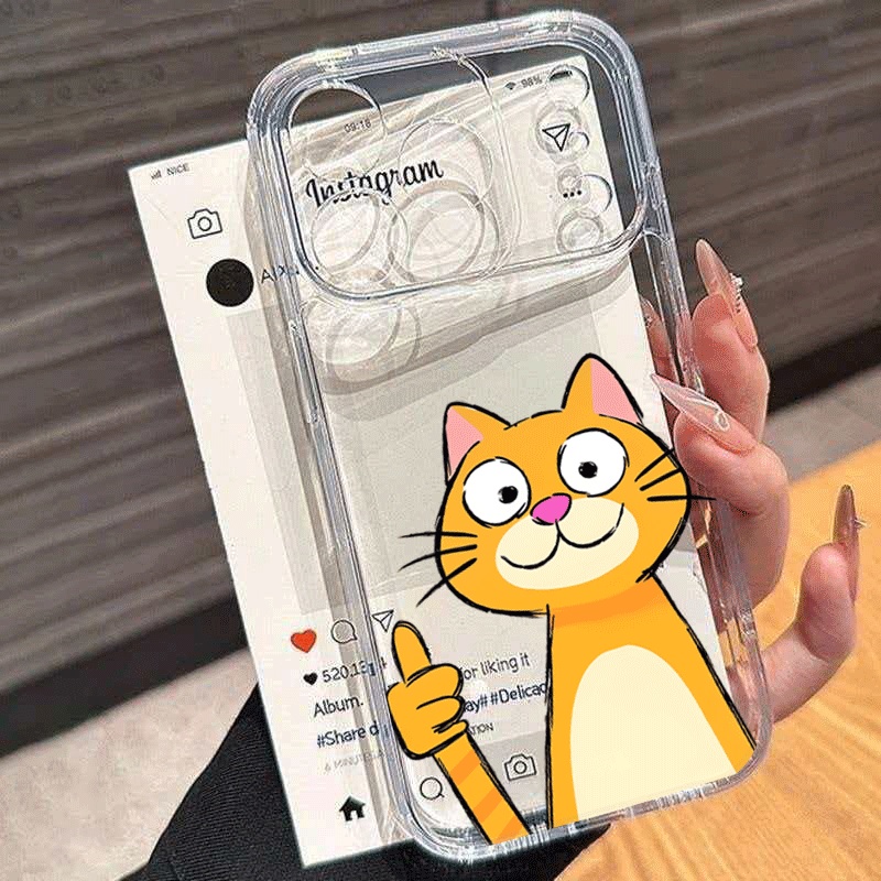 Xiaomi Redmi Note 13 - Niedliche Cartoon-Handyhülle mit orangefarbener Katze für